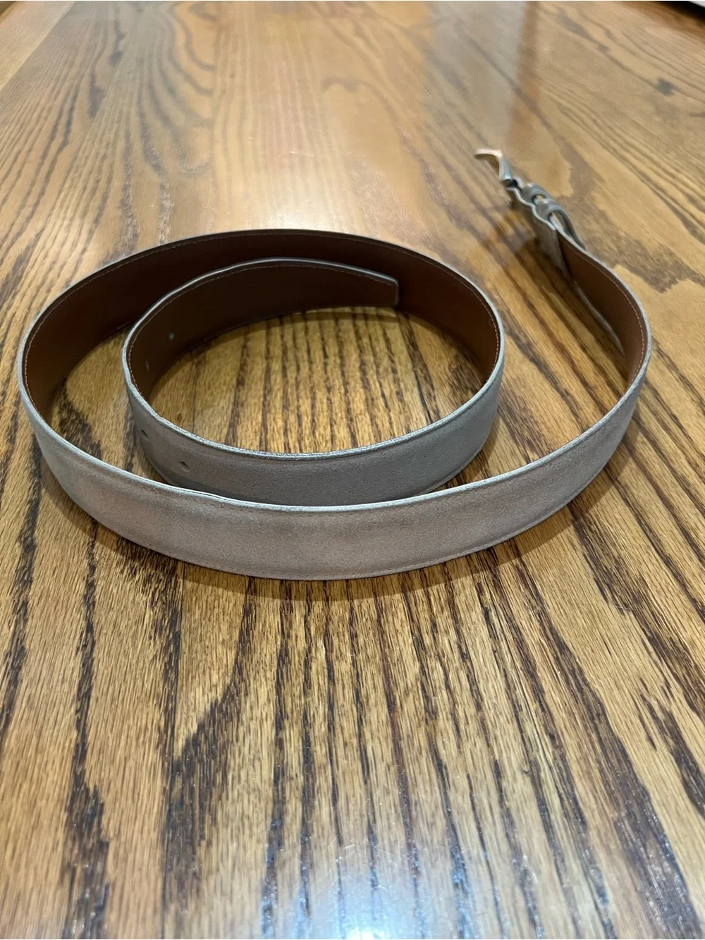 Torino Leather Company Pair Men's European Sueded Calfskin Belts Sz 42 Whiskey